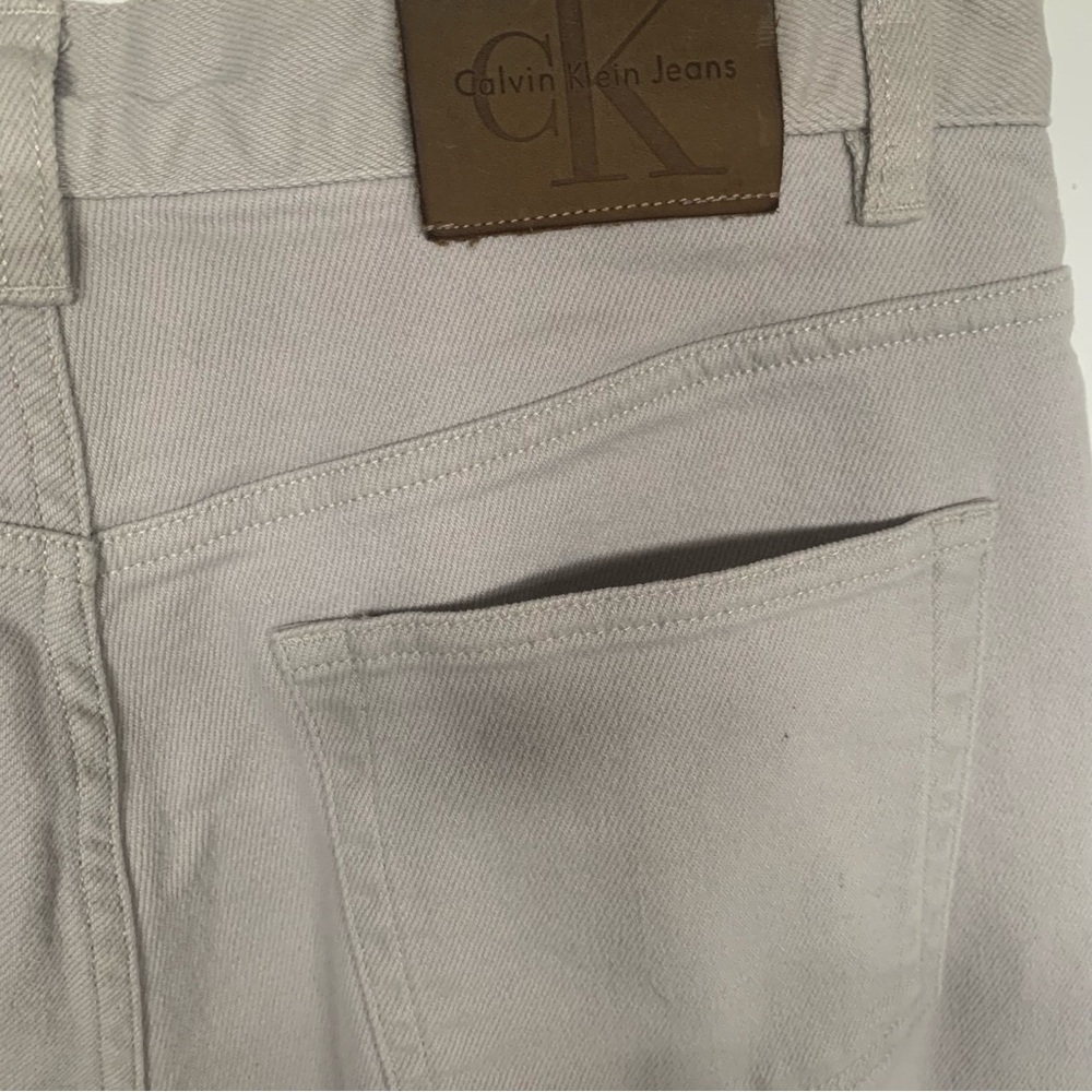 CALVIN KLEIN Barrel Jeans Tapered 5 Pocket Pants Belt Loops Spring Beige Size 10 - Picture 9 of 15